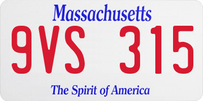 MA license plate 9VS315
