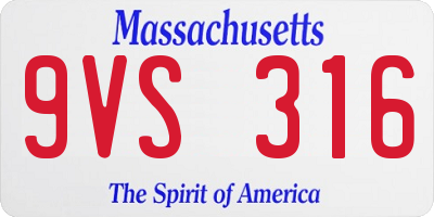 MA license plate 9VS316