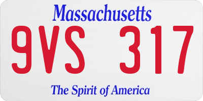 MA license plate 9VS317