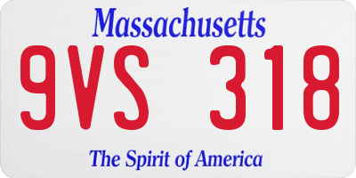 MA license plate 9VS318