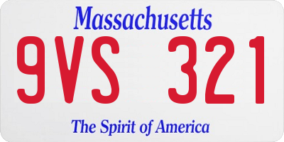 MA license plate 9VS321