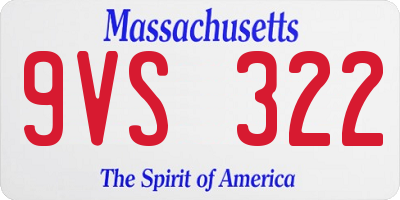 MA license plate 9VS322