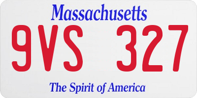 MA license plate 9VS327