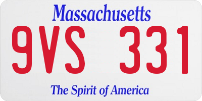 MA license plate 9VS331