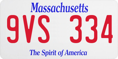 MA license plate 9VS334