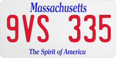 MA license plate 9VS335