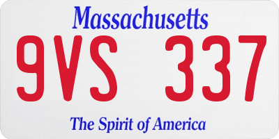 MA license plate 9VS337
