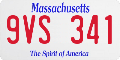 MA license plate 9VS341