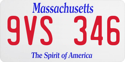 MA license plate 9VS346