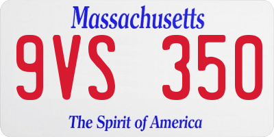 MA license plate 9VS350