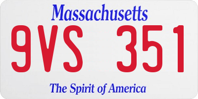 MA license plate 9VS351