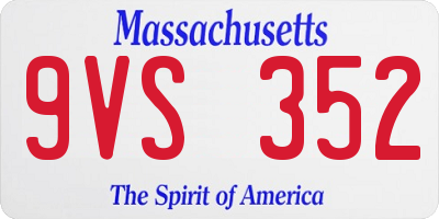 MA license plate 9VS352