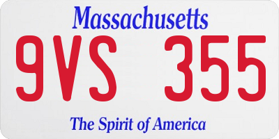 MA license plate 9VS355