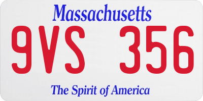 MA license plate 9VS356