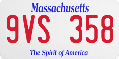 MA license plate 9VS358