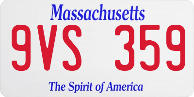 MA license plate 9VS359