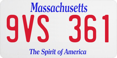 MA license plate 9VS361