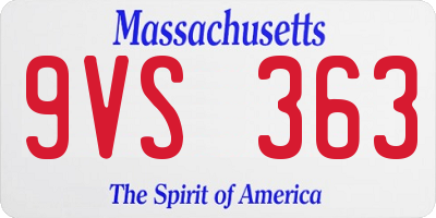 MA license plate 9VS363