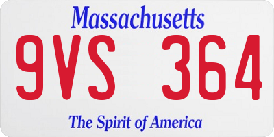 MA license plate 9VS364