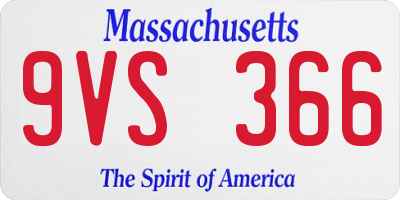 MA license plate 9VS366