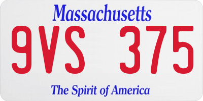 MA license plate 9VS375