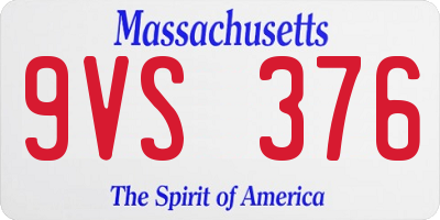 MA license plate 9VS376