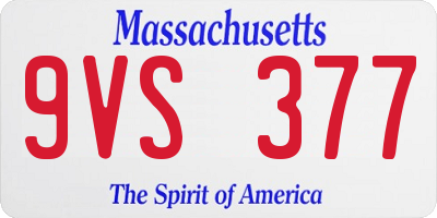 MA license plate 9VS377