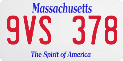 MA license plate 9VS378
