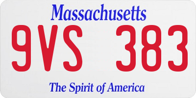 MA license plate 9VS383