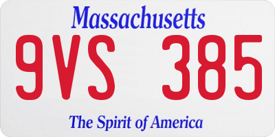 MA license plate 9VS385