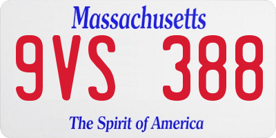 MA license plate 9VS388