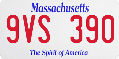 MA license plate 9VS390