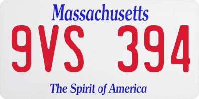 MA license plate 9VS394