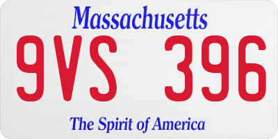 MA license plate 9VS396
