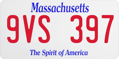 MA license plate 9VS397