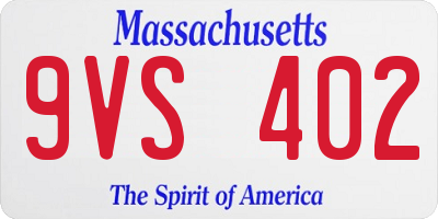 MA license plate 9VS402