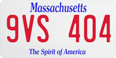 MA license plate 9VS404