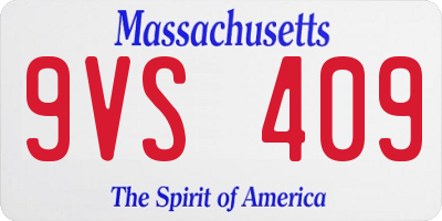 MA license plate 9VS409