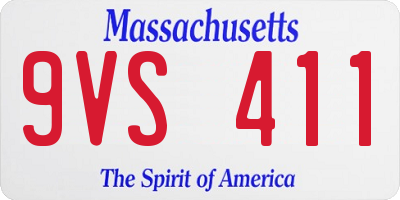 MA license plate 9VS411