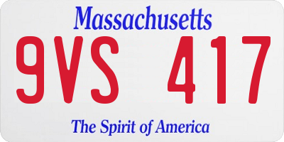 MA license plate 9VS417