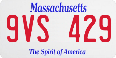 MA license plate 9VS429