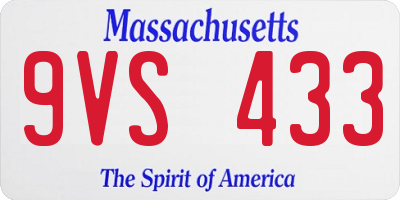MA license plate 9VS433