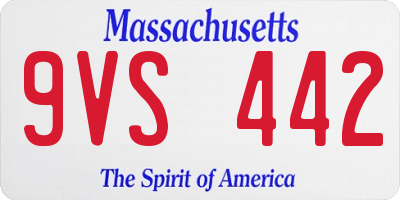 MA license plate 9VS442