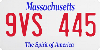MA license plate 9VS445