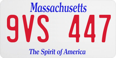 MA license plate 9VS447