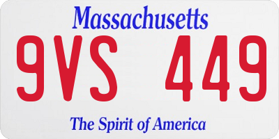MA license plate 9VS449