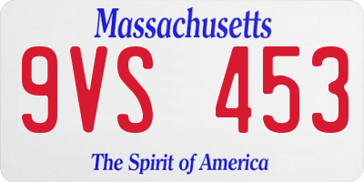 MA license plate 9VS453