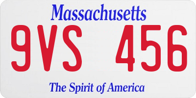 MA license plate 9VS456