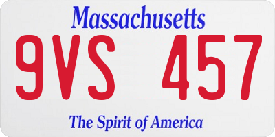 MA license plate 9VS457