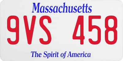 MA license plate 9VS458